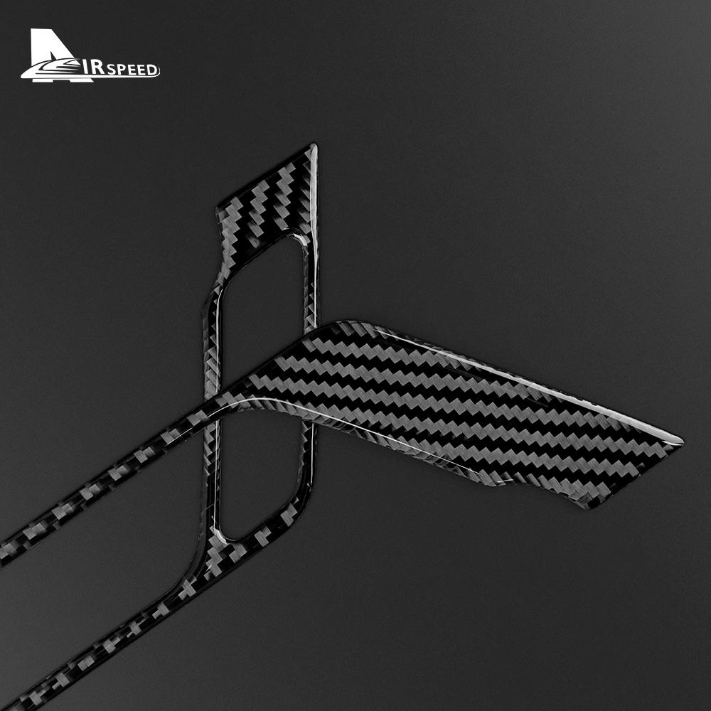 AIRSPEED Interior Trim For Lexus RX350 RXH450 2016- Car Front Door Handle Real Carbon Fiber For LHD Stickers