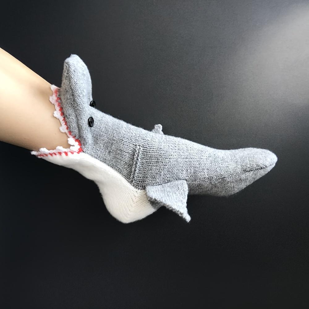 Unisex Handmade Crochet Cartoon Shark Socks 3D Warm Floor Socks Women's Socks & Hosiery Fit Autumn and Winter