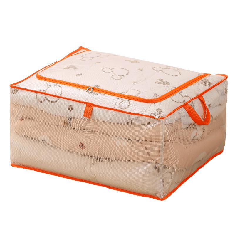 Large Capacity Transparent Quilt Storage Bag - Dustproof & Moistureproof Organizer for Bedroom & Dormitory.