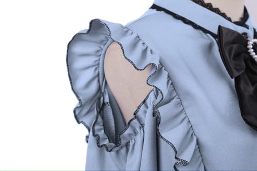 SUNNYSTEP Women's Lolita Top, Long Sleeves, Heart Print, Off-the-Shoulder, Ribbon, Sickly Cute, Pink, Black, White, Bow Tie, Lace, Ruffles, Mass-Produ