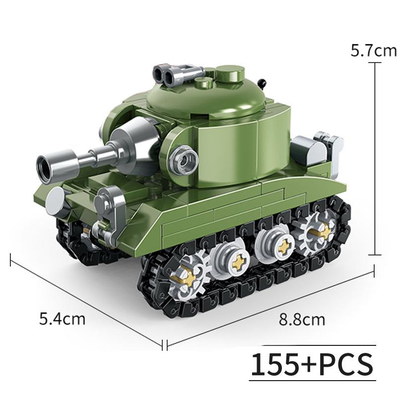 160Pcs Military Tank Building Block Set Army Tanks  Learning Educational Block Bricks Toy for Kids  Children  Adults Gift Present for Military Fans
