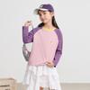 LUSON Girls' Pure Cotton Color-block Raglan Long Sleeve T-shirt