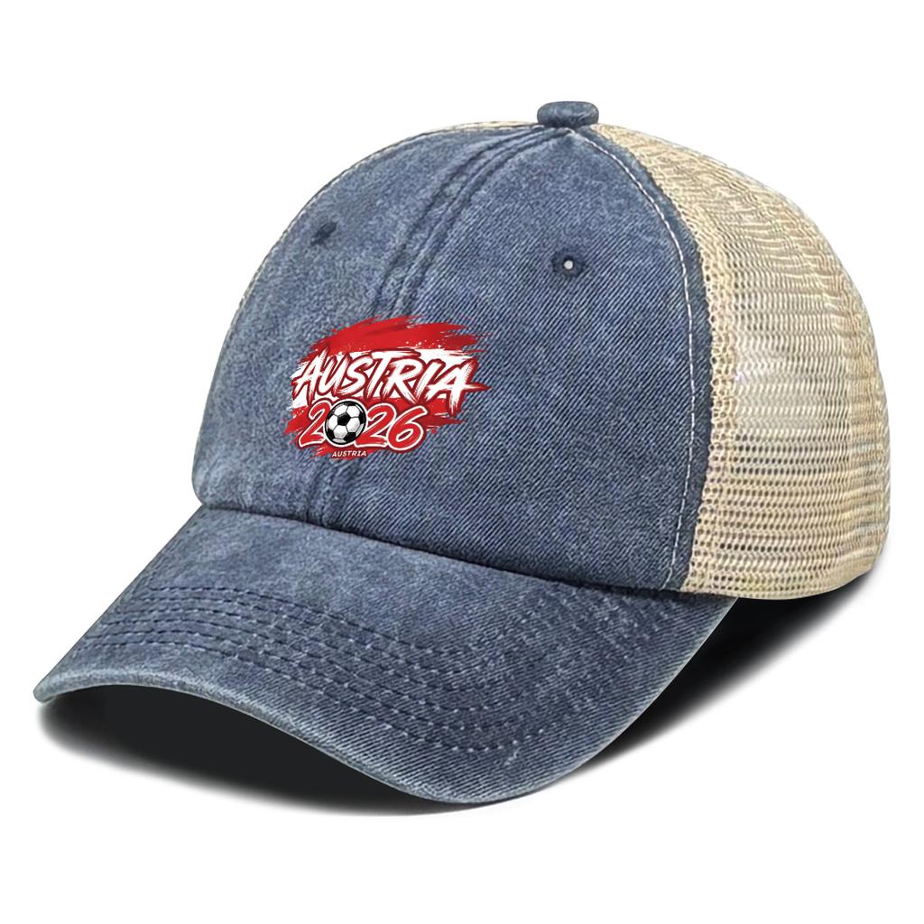 AUSTRIA Flag Printed Baseball Hat Adjustable Comfortable Slouchy Simple Mesh Cap For Women Street Style Tennis Cycle