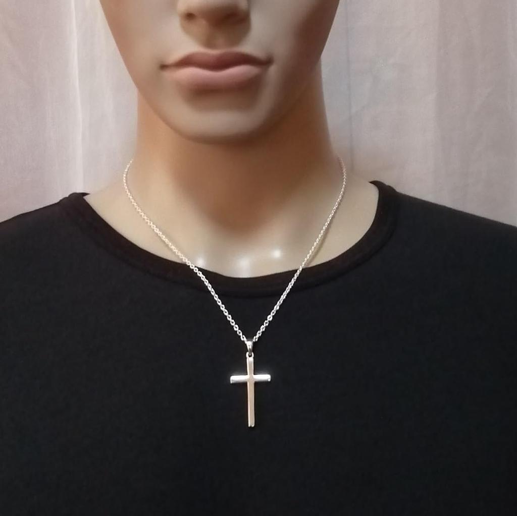 Points Head Only Simple But Cool Cross Necklace for Men Silver 925 Cross Necklace for Men Simple Silver Necklace Necklace Popular Accessories for