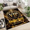 1PC Custom Name VIP Golden Emblem Theme Floor Mat Ideal for Living Room, Game Rooms, Office, Bedroom,Floor Mat Playful Design