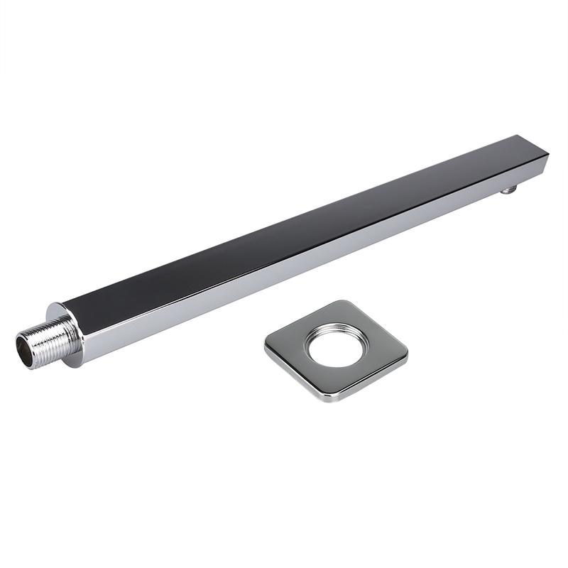 40cm Shower Extension Arm 304 Stainless Steel Wall Mounted Silver Polished Extra Arm Bathroom Bracket Bar For Rain Shower Head