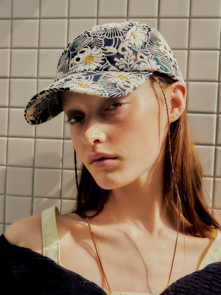 Poejidam Floral Applique Camp Cap