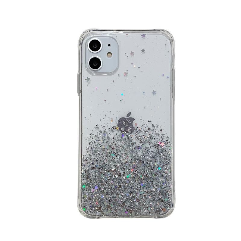 Applicable To IPhone 15 Mobile Phone Case Flash Powder Rubber Star 12 Apple 16 Protective Case 14 Promax Soft 13 Simple