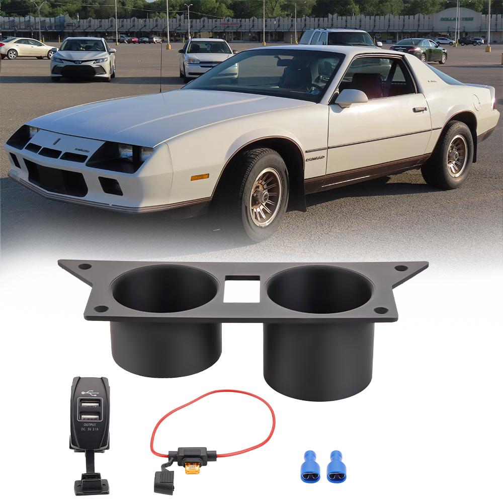 Camaro Center Console Cup Holder For The Third Generation Chevrolet Camaro 1982-1992 Center Console Double Hole Cup Holder чёрный