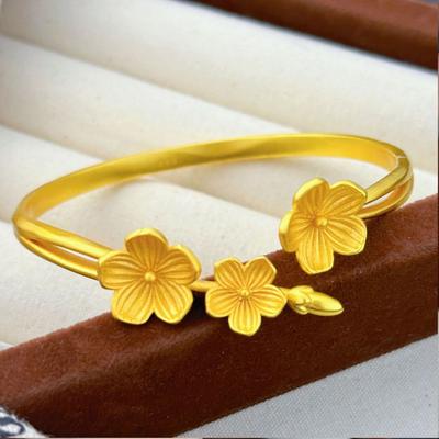 Pulseira Aberta Flor de Ameixa Pulseira Feminina Luxo Leve Pulseira de Alta Qualidade Acessórios