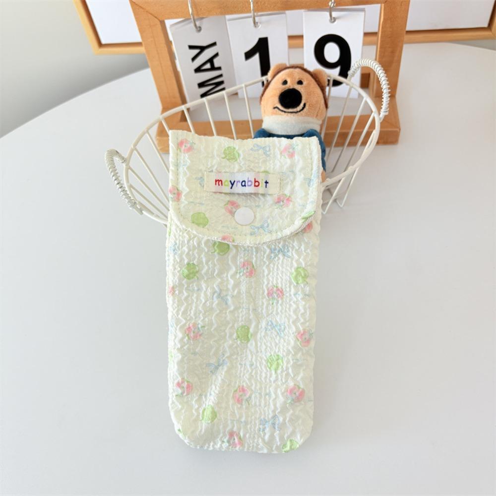 Large Capacity Glasses Bag Cute Bow/Floral Pencil Bag Simple Sunglasses Storage Bag