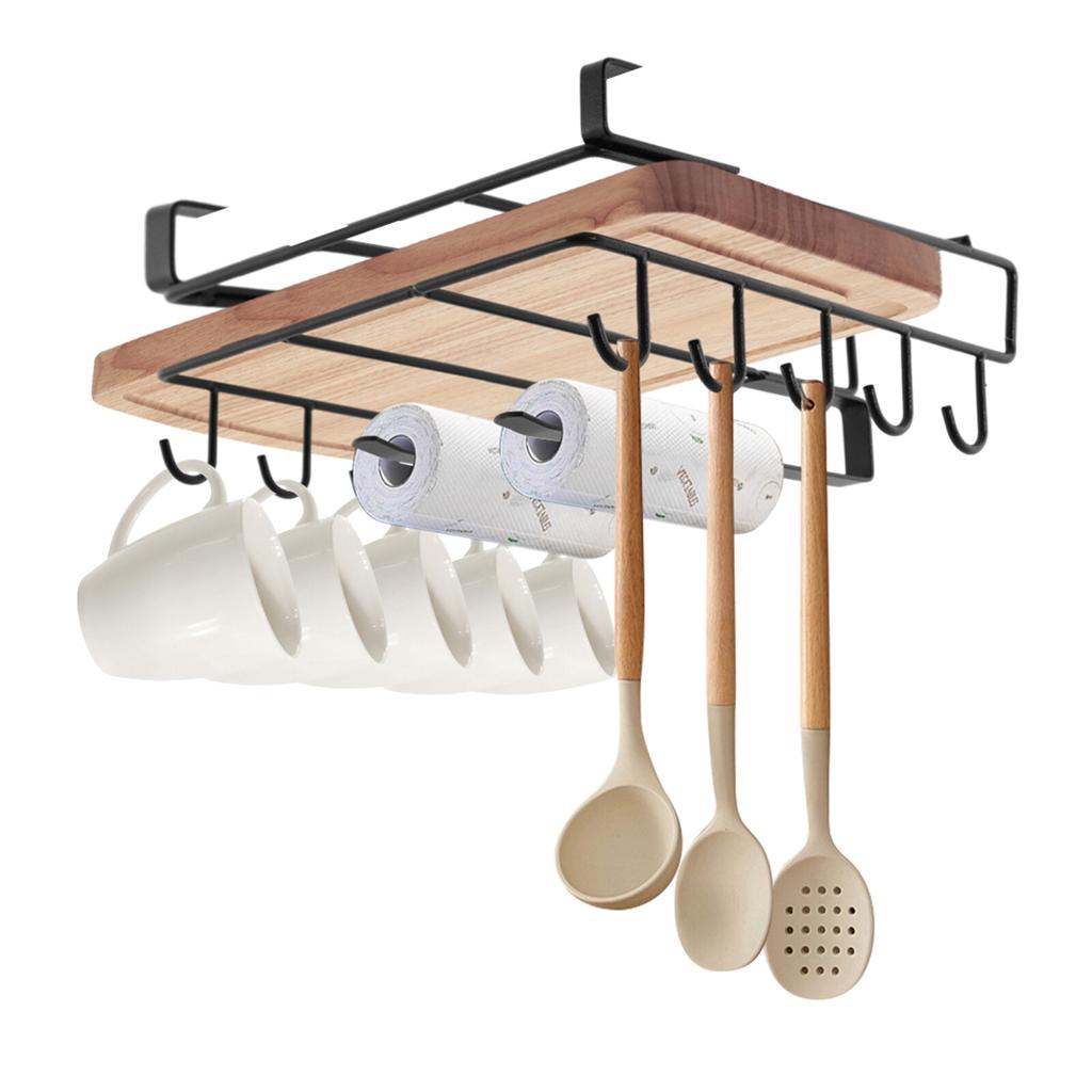 Black Carbon Steel  Hanging Chopping Board Rack, Kitchen Organizer Rack for Cutting Board Chopping Board Shelf Holder, Floating Shelves