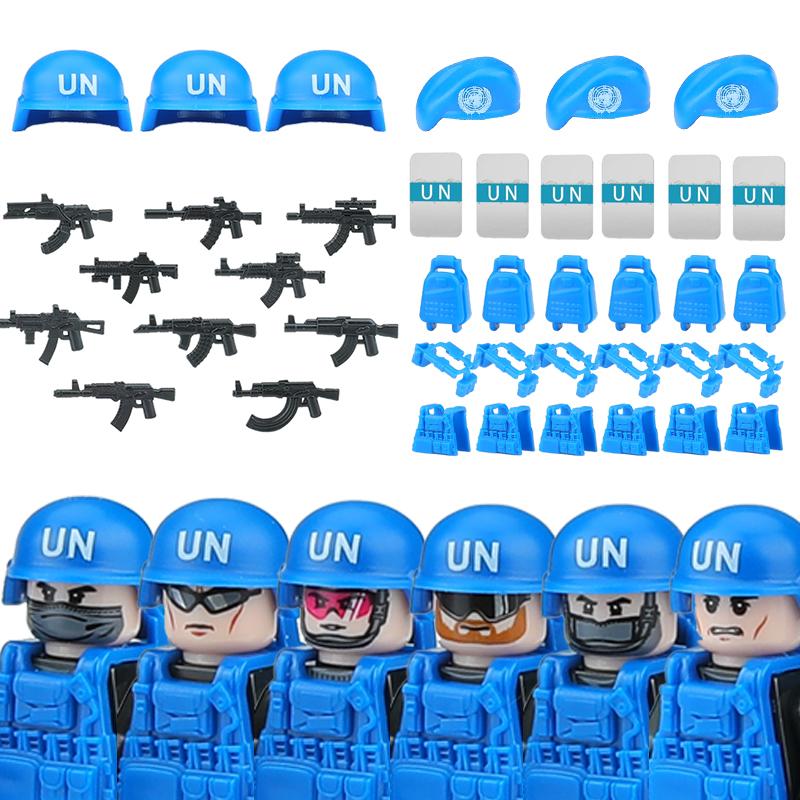 Moderne Stadt SWAT Kommando Figuren Spezialkräfte Figuren Bausteine RU UN Armee Soldat Polizei Militär Waffen Steine Spielzeug