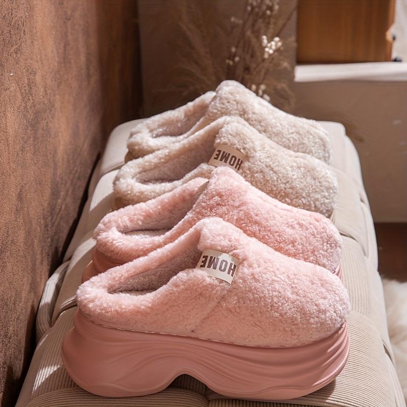 [Plush Winter Slippers]Women's & Men-like-like (Unisex-like) Plush Winter Slippers - Thick-Soled, Non-Slip Warm,Indoor House, Cozy & Soft Fabric