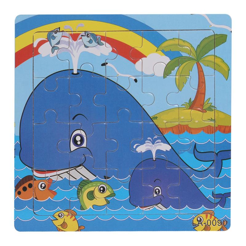 20pcs Wooden Animal PuzzleEducational Learning Toys Kids Cartoon Animals Vehicle Wood Jigsaw Puzzle for Children