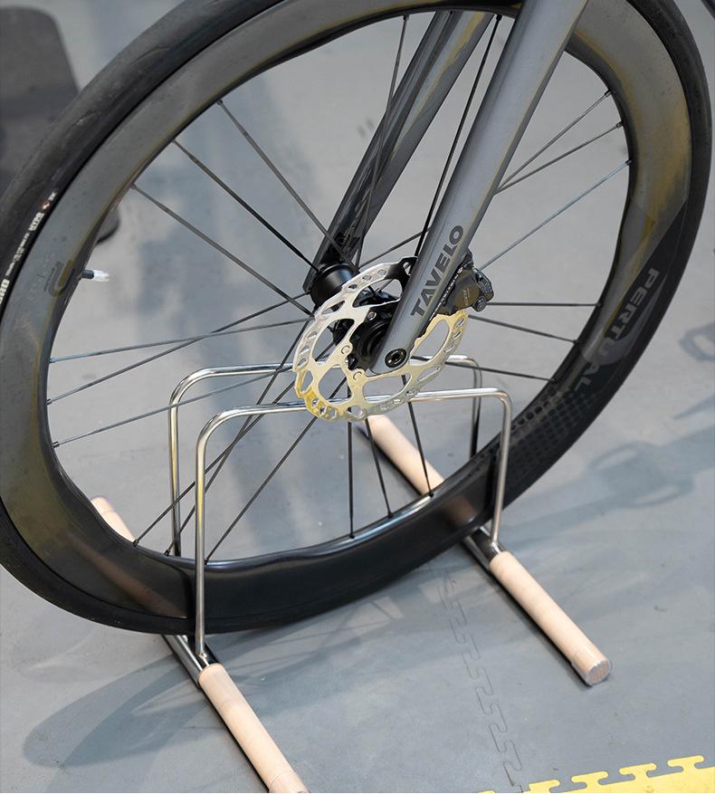 LiLioo Stainless Steel & Wood Bike Display Rack Indoor Storage