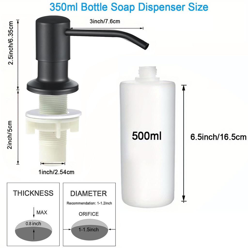500ml / 350ml Bottle Liquid Soap Dispensers Durable Stainless Steel Pump Useful Kitchen Sink Tools Home Product