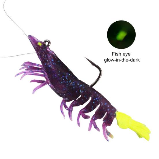 1/3/6Pcs Fishing Lures Shrimps Baits with Hook Realistic Looking Vibrant Color Freshwater Saltwater Shrimp Swimbaits Soft Lures