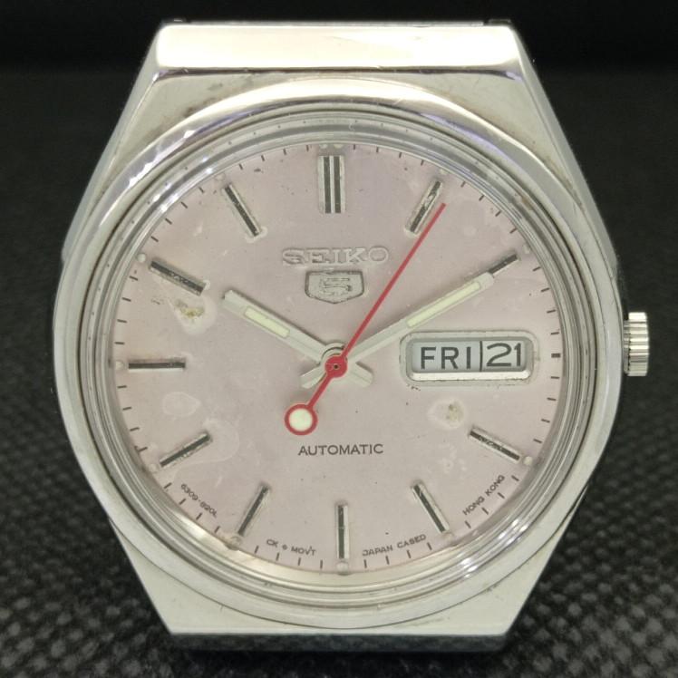 USED VINTAGE SEIKO 5 AUTO 6349A JAPAN MENS ORIGINAL DIAL WATCH 608e-a315990-2 SKU608e-a315990