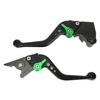 K119 Black Kawasaki Short Compatible with Ninja Ninja (Green) Brake/Clutch Levers, 6-Level Adjustment, 250, 400, Z250, Z400, Versys-X250, Etc.