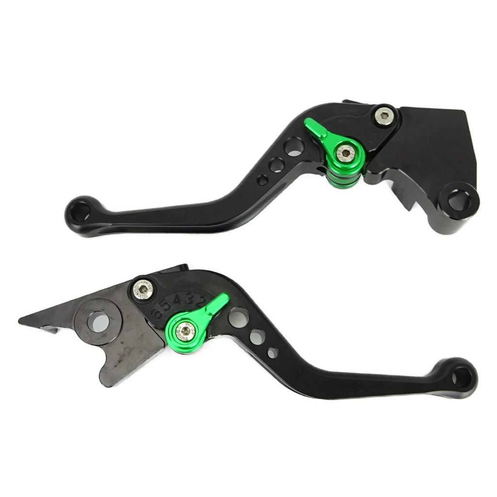K119 Black Kawasaki Short Compatible with Ninja Ninja (Green) Brake/Clutch Levers, 6-Level Adjustment, 250, 400, Z250, Z400, Versys-X250, Etc.