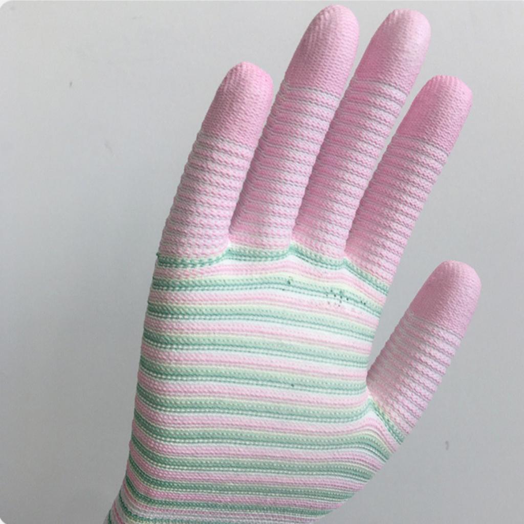 Breathable, Knitted, Protective Gloves, Striped, Anti Slip Gloves, Wear-resistant, Work Gloves, High Elasticity, Nylon Gloves