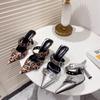Nuova Moda Fibbia Cintura Motivo Leopardo Tacchi Alti a Spillo, Pantofole Baotou Argento Europee e Americane, da Donna