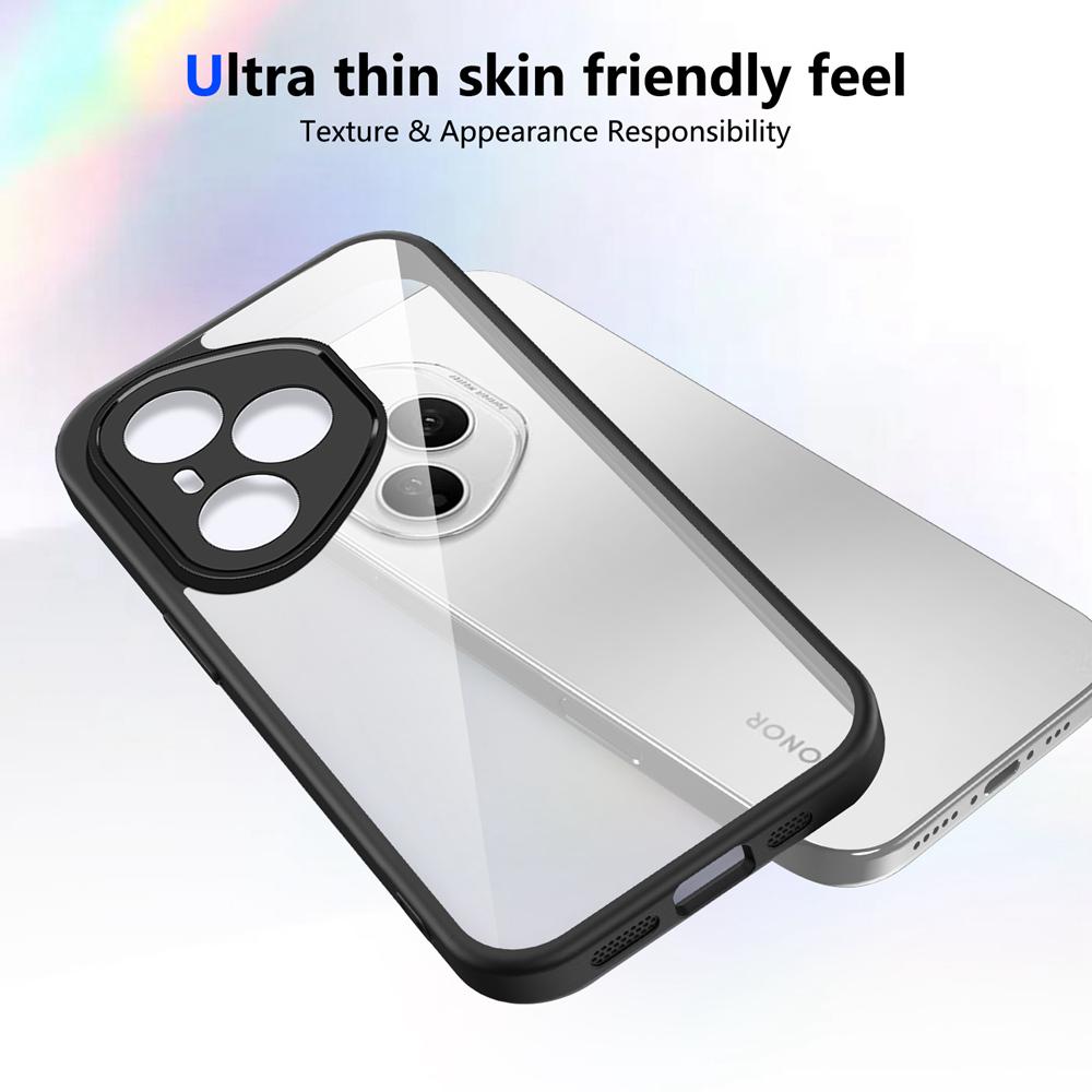 KEYSION Custodia Trasparente per Telefono per HONOR 400 400 Pro 5G Silicone+PC Cover Posteriore Trasparente Antiurto per Huawei Honor 400 Lite