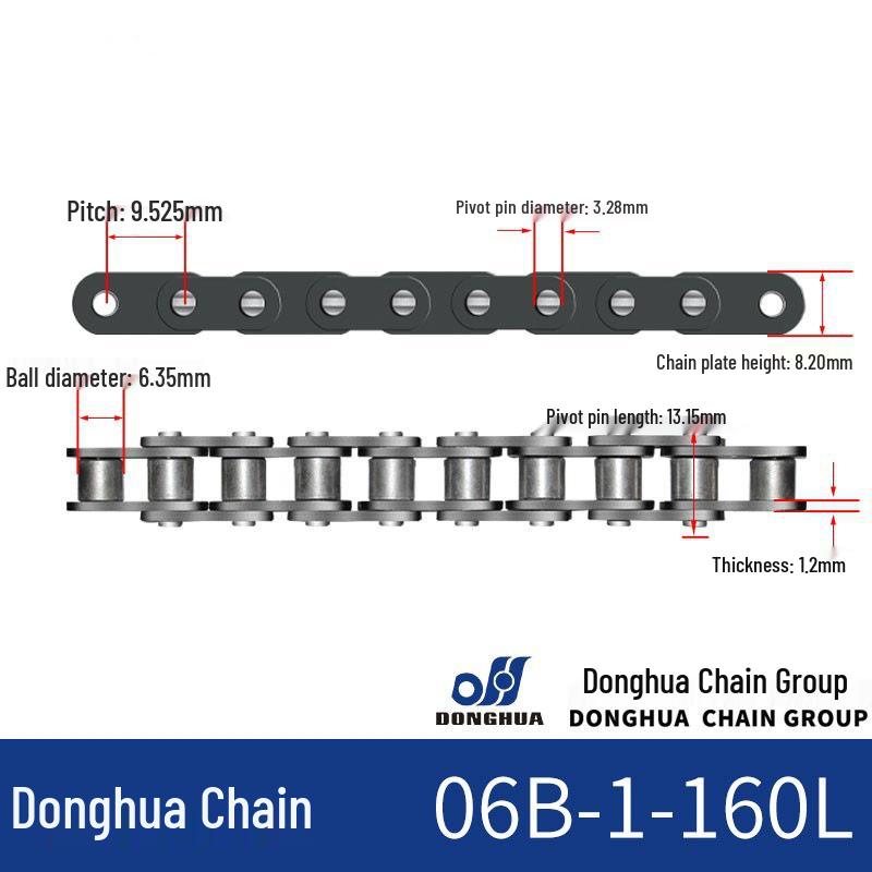 Donghua Industrial Transmission Chain: Single/Double Roller, Manganese Steel, Large Pitch Precision Roller Chain.
