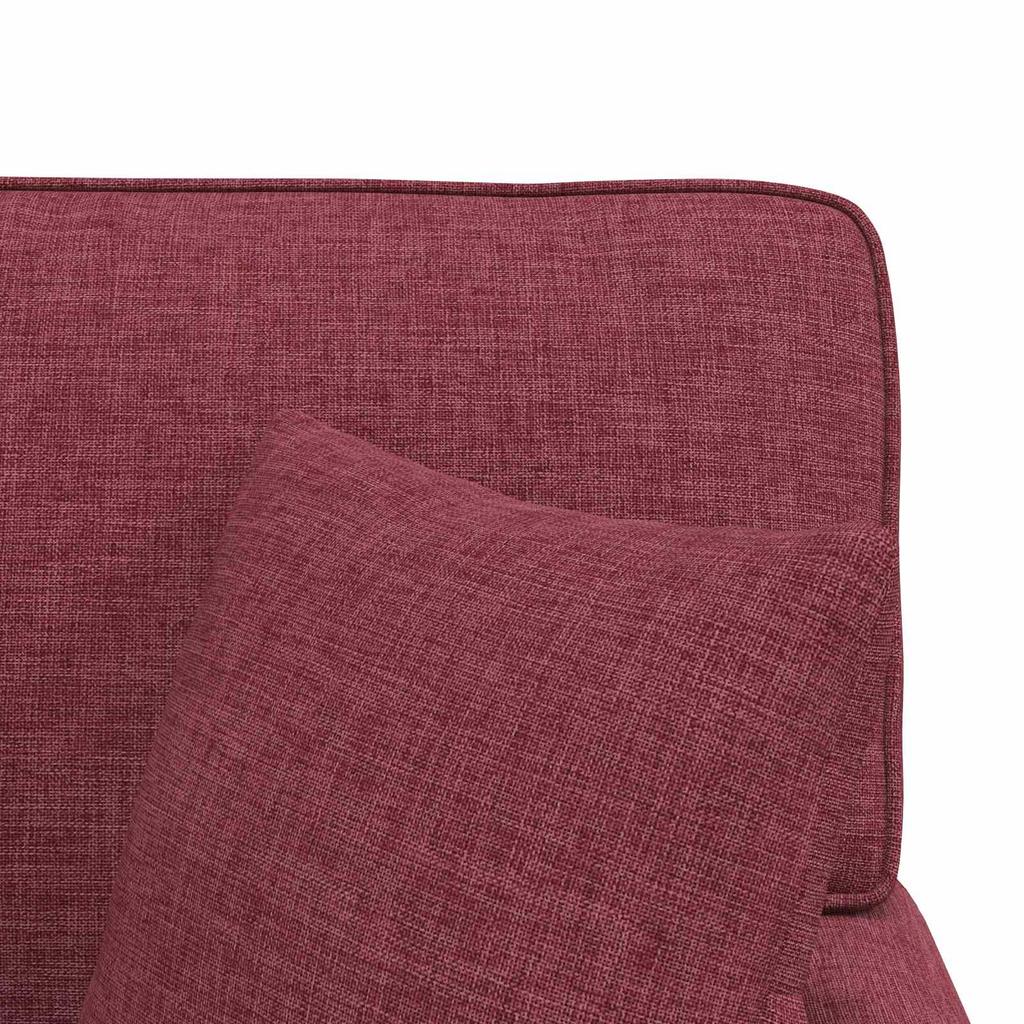 Red Wine Colored Fabric Chaise Lounge with Rocker and Cushions (3 Pcs)