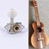 Ogdni 2R2L White Plated Guitar Tuning Pegs Machine Head Gear Ratio for Ukulele Guitar Bass Tuning Key Machine Head Replacement Tuners, 119 4-String