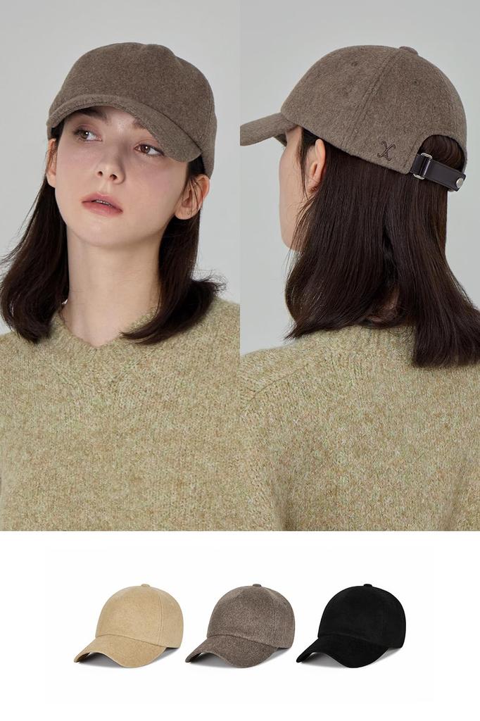 VA Curved Logo Wool Blend Cap Mocha 5-Panel