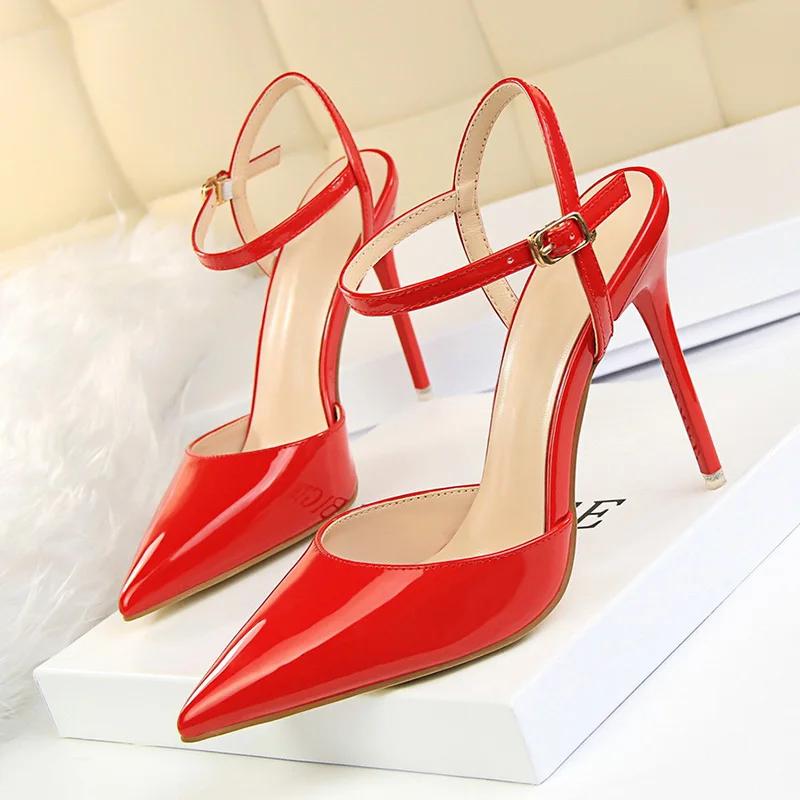 Summer Shoes Women High Heels Sandals Pointed Toe Fashion Ladies Party Shoes Modern Super High Heel 10.5cm