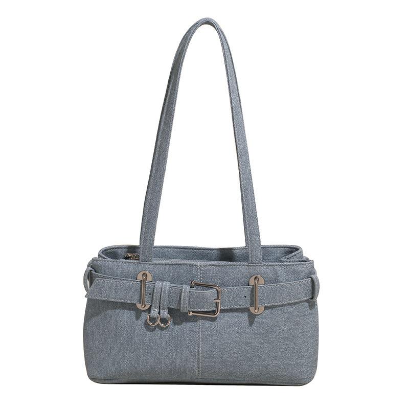 New niche versatile hand bag, retro armpit bag, denim bag, shoulder bag.