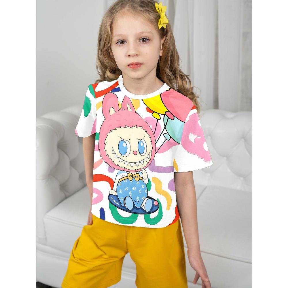 Monster Elf Cartoon Graphic Printed T-shirt Kids and Women Tees Top Summer Casual Men's Unisex Short Sleeve Clothing