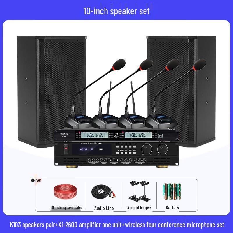 QIASHENG Professional Conference Room & Stage Audio System CN plug (adapter included)