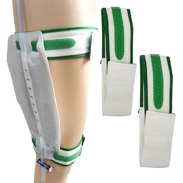 2 шт. Ремешок для крепления катетера на ногу Держатель для катетера Мешок для сбора мочи Бандаж для ноги Держатель для мочевого катетера Держатель трубки катетера (зеленый)