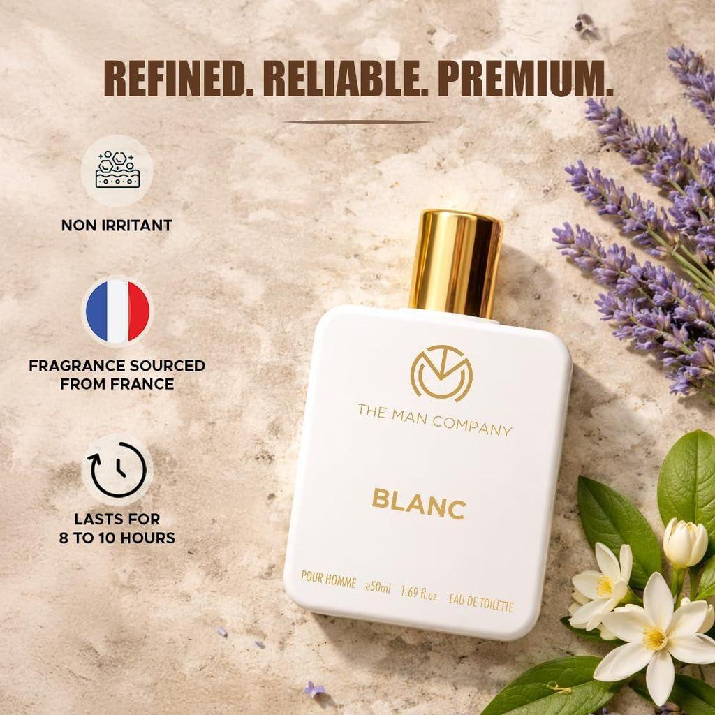 The Man Company Blanc Edt Perfume - Musk, Citrusy & Aromatic Scent For Man | Premium Long-Lasting Fragrance Spray