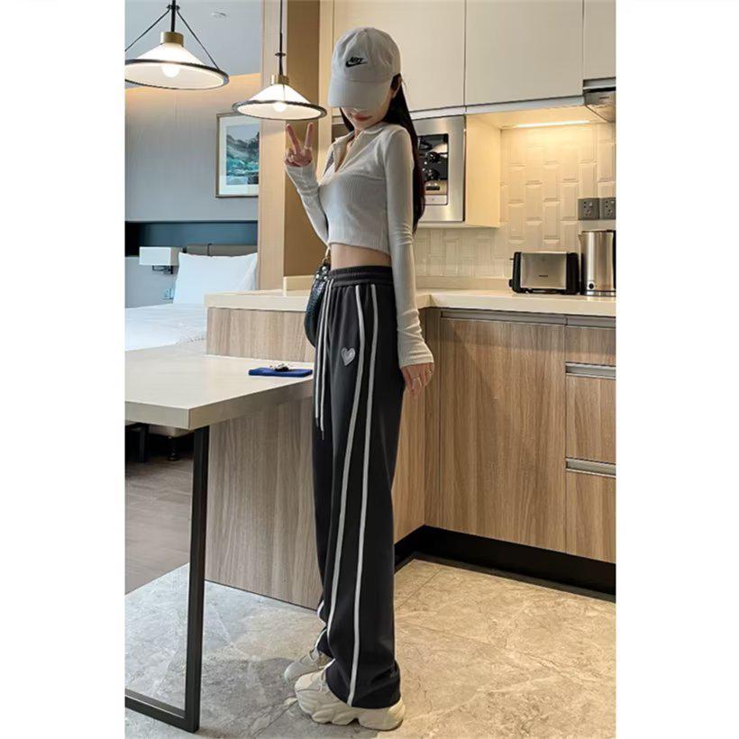 Women's Summer 2024 Wide-Leg Sweatpants: Casual, Loose, Straight-Leg Sports Pants