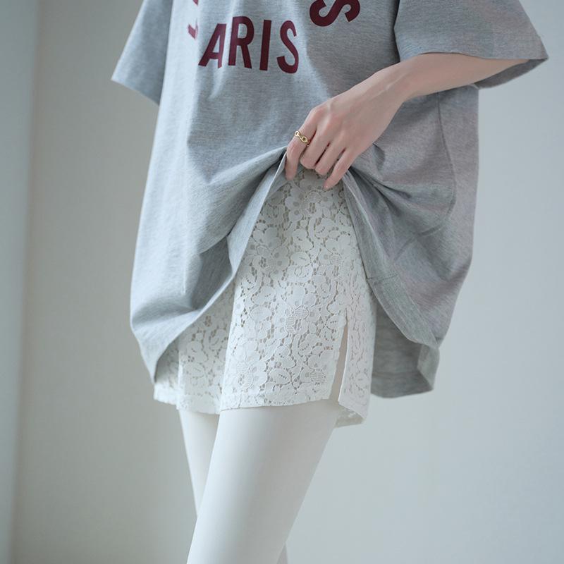 

Lace Hem Hip-Covering Skirt: 2026 Women s Versatile Base Layer Large білий