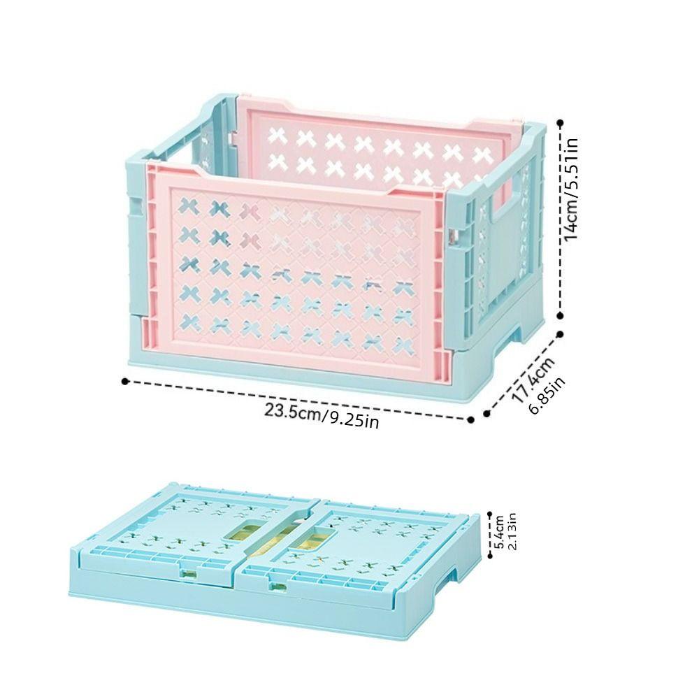 6 Colors Foldable Storage Basket Collapsible Folding Toy Box Plastic Crate Box  Kitchen