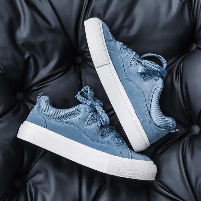 Fashion In Beach Sand Demi-season Size 46 Mens Sneakers Woven Light Blue Boots Men's Basketball Shoes 46 Sport Popular Vip Link