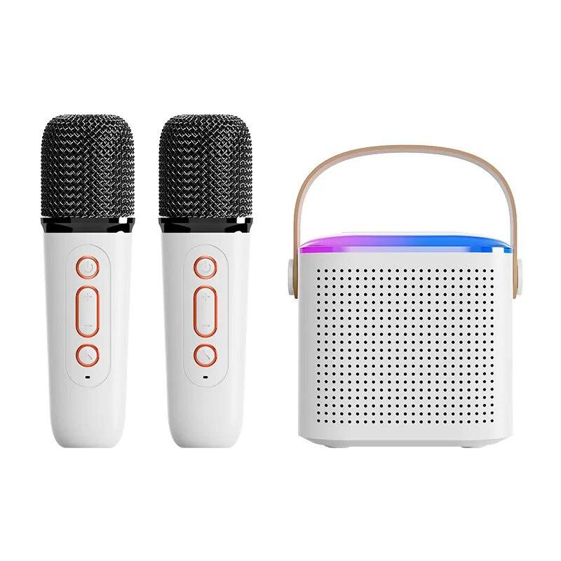 

Микрофон Караоке-машина Портативная акустическая система Bluetooth 5.3 PA с 1-2 беспроводными микрофонами Домашняя семейная поющая машина