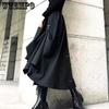 WTEMPO Harajuku Punk Stil Röcke Frauen Hohe Taille Schnalle Unregelmäßigen Gothic Rock Schwarz Hip Hop Streetwear Frei Einstellbar