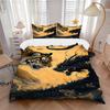 3PCs Tiger Dragon Artwork Design Cover Set, Breathable Fabric, Machine Washable (1 Duvet Cover + 2 Pillowcases) (Without Quilt) Yy250911146