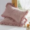 45x75cm Solid Color Cotton Pillowcase Adult Home Double-layer Lotus Leaf Lace Pillow Core Cover Enlarge Widen Fix The Non Displaced Pillow Covers