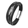 2026 Neue Mode Lederseil Armband Titanstahl Kette Leder Geflochtenes Armband Echtes Leder Mehrschichtig Einfach Herrenschmuck