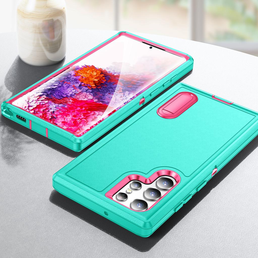 Ochranná taška proti pádu Pouzdro pro Samsung Galaxy S24 Ultra S23 FE Plus S22 A15 A54 A14 A53 A13 5G A04S 3 v 1 držák zadní kryt pouzdra