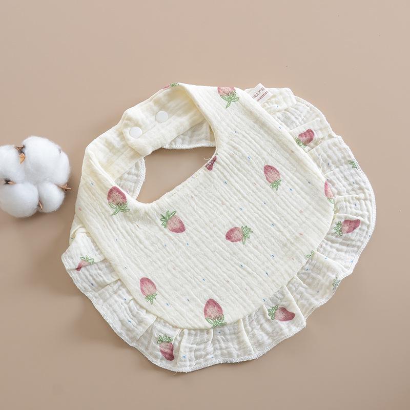 Korean Style Baby Bib: 6-Layer Pure Cotton Gauze with Lace, Cute, Soft & Absorbent