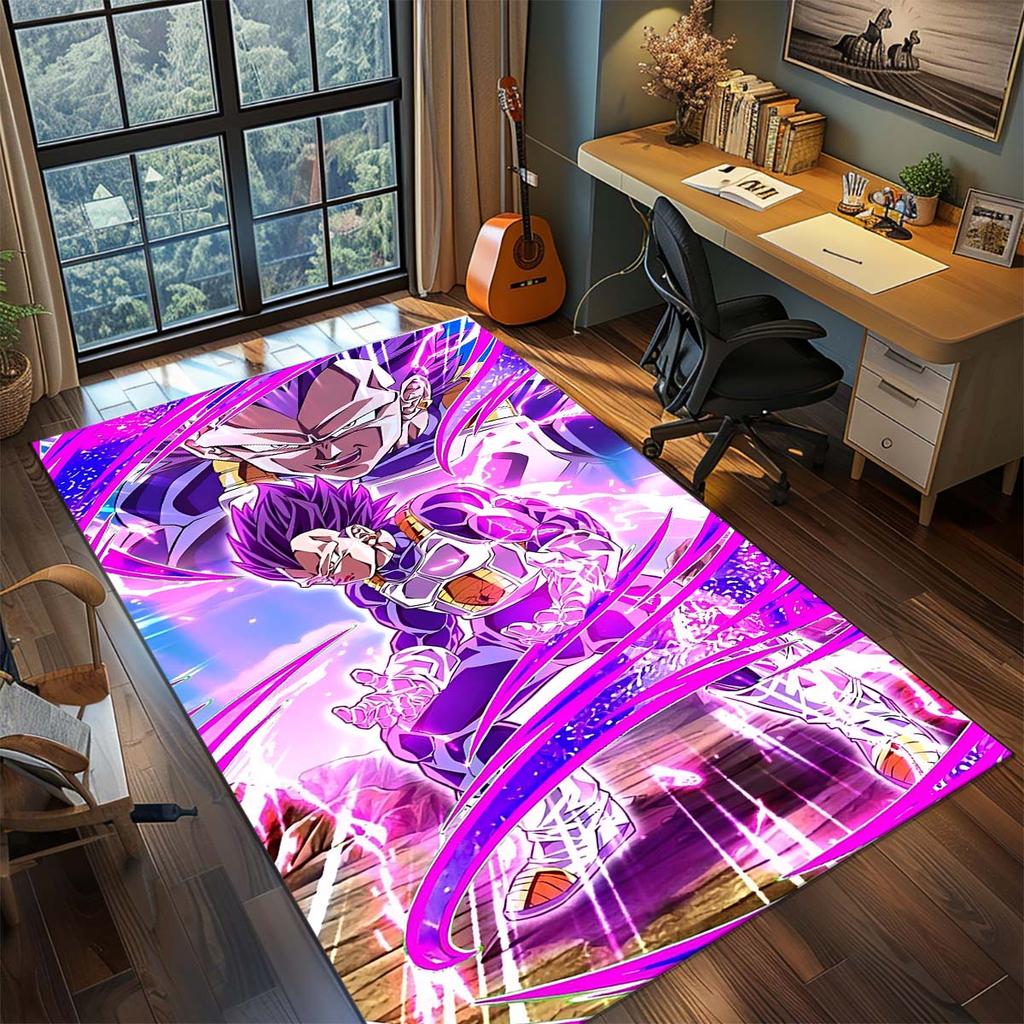 Tappeto Anime Dragon Ball Goku Tappeto Tappeto Grande Area Tappetino Pavimento Antiscivolo Lavabile Stanza Gamer Camera da Letto Decorazioni per la Casa -QJY